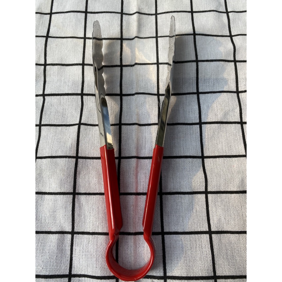 Kẹp Gắp Đá, Gắp Thức Ăn Đồ Chiên, Rán, Cán Lót Cao Su Cách Nhiệt, Dài 24cm (ảnh thật)