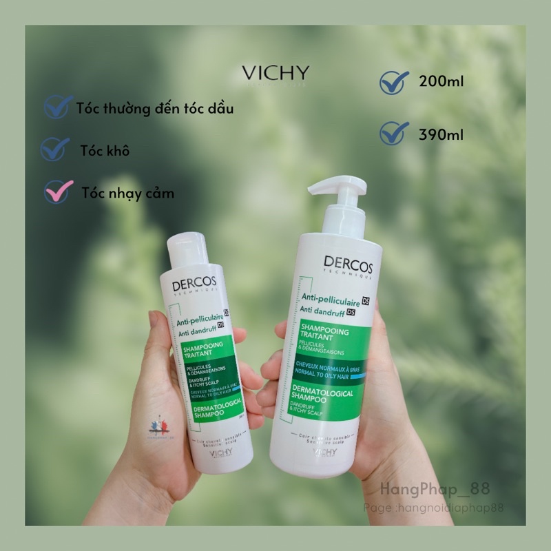 Dàu gội loại bỏ gàu Vichy Dercos Pháp