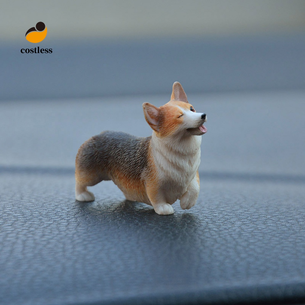 Tượng Mô Hình Chú Chó Corgi Bằng Nhựa Resin Trang Trí Tiểu Cảnh DIY