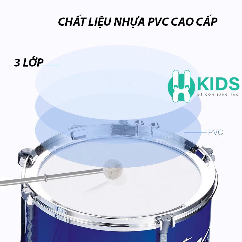 Bộ trống đồ chơi Jazz Drum cho bé cỡ siêu lớn loại cao cấp có phím piano kèm ghế ngồi và mic hát