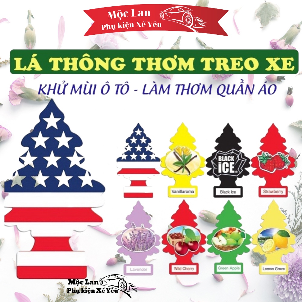 Lá thơm Little Trees treo xe ô tô - lá thông thơm mùi tủ quần áo và phòng ngủ - Mộc Lan Phụ Kiện Xế Yêu