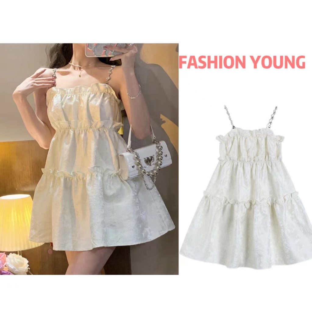 Váy babydoll đầm babydoll chân váy trắng Đầm Ngắn Chữ váy trắng váy tiểu thư