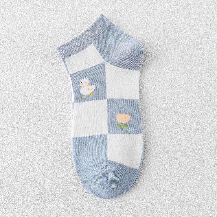 Vịt Dễ Thương Với Tất Hoa | Vớ Mắt Cá Chân Thời Trang Cho Nữ | Vớ Họa Tiết Động Vật JP5