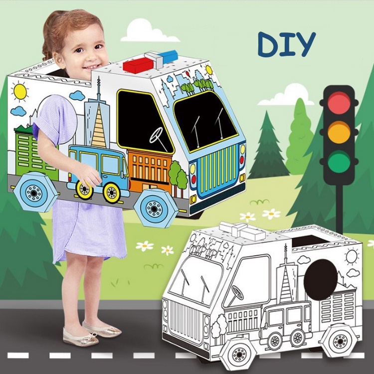 Mô hình carton lắp ráp DIY - Lắp ráp mô hình xe hơi, máy bay, khủng long bằng carton cho bé