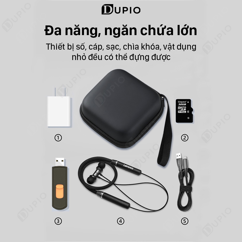 Hộp đựng cáp sạc tai nghe DUPIO HD01 chứa được usb chìa khóa đa năng tiện dụng