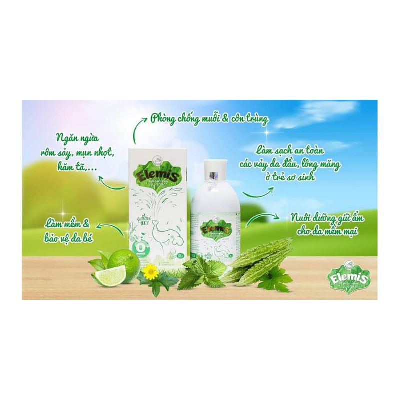 Combo 2 chai Sữa tắm gội thảo dược cho trẻ sơ sinh Elemis (chai 500ml)
