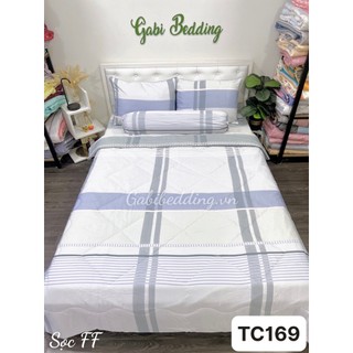 Bộ drap giường lụa tencel 60s - sọc ff, chống nhăn - kháng khuẩn - mềm mịn mát