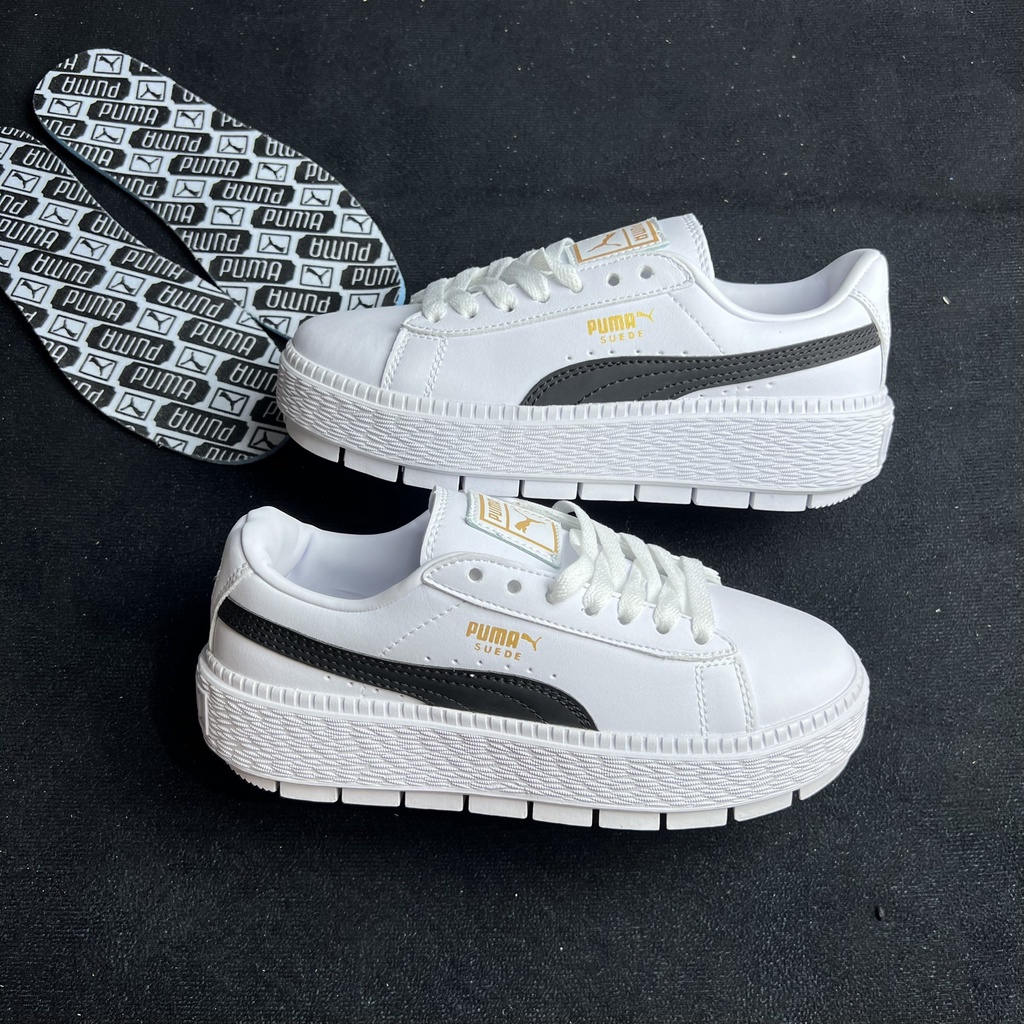 giày thể thao sneaker puma BTS mới độn đế, puma trắng đen mới bản cao cấp