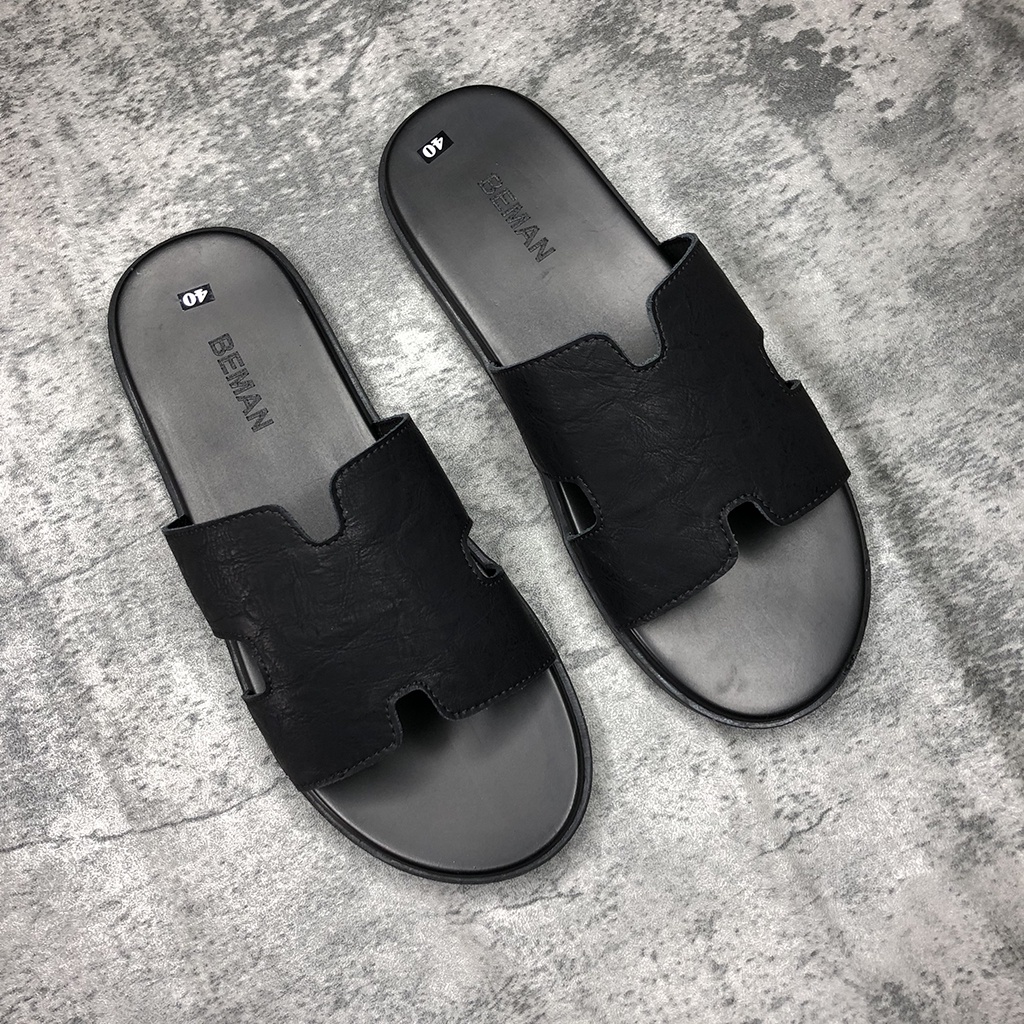 Dép nam quai ngang Beman BM1 da xít cao cấp,đế mềm và bám chân không trơn chượt,dễ phối đồ