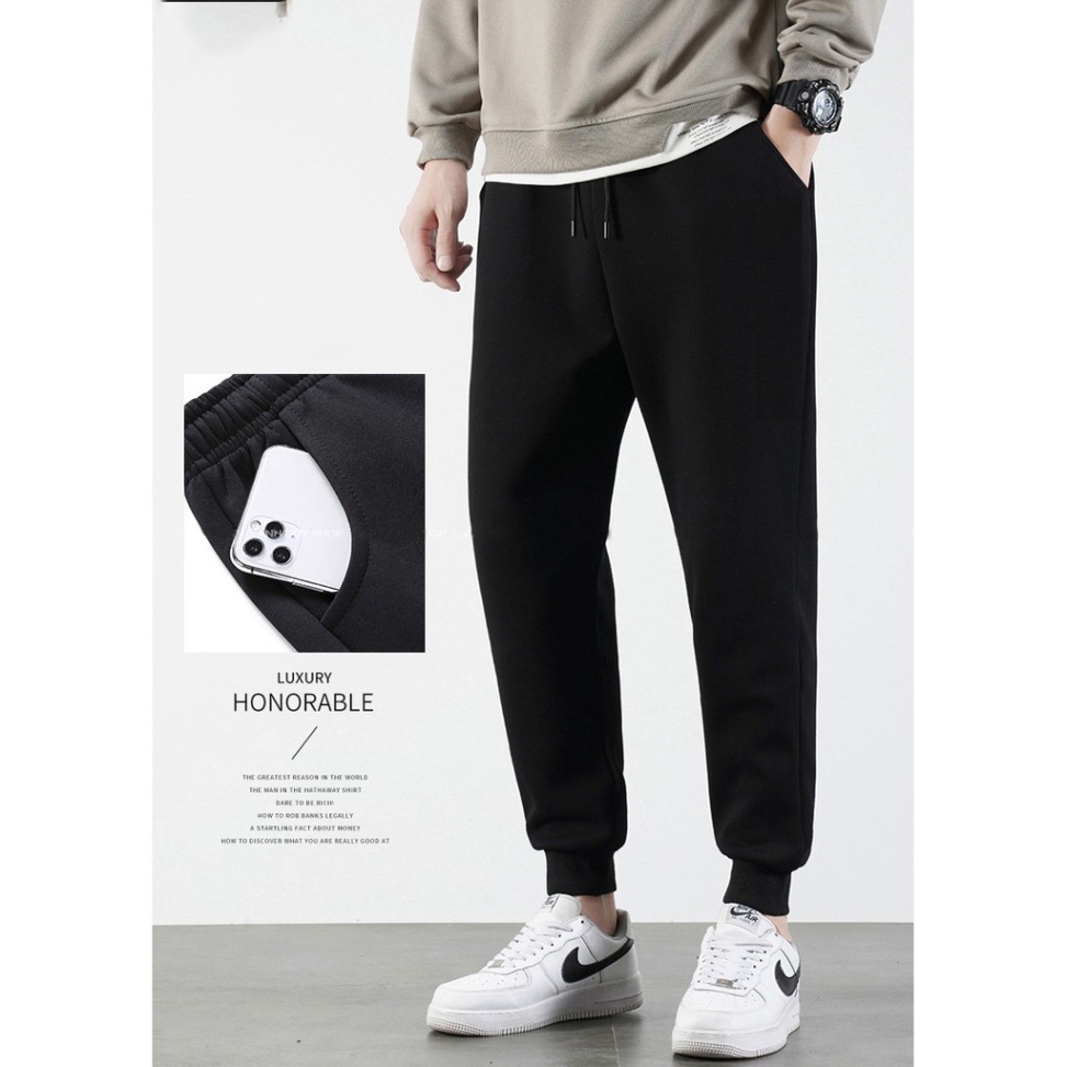 Quần Jogger UNISEX Nam Nữ Nỉ Lót Lông Nhung Dày Dặn Mềm Mại Giữ Ấm Tốt Phong Cách Thể Thao Unisex siêu HOT 2022 QDM01