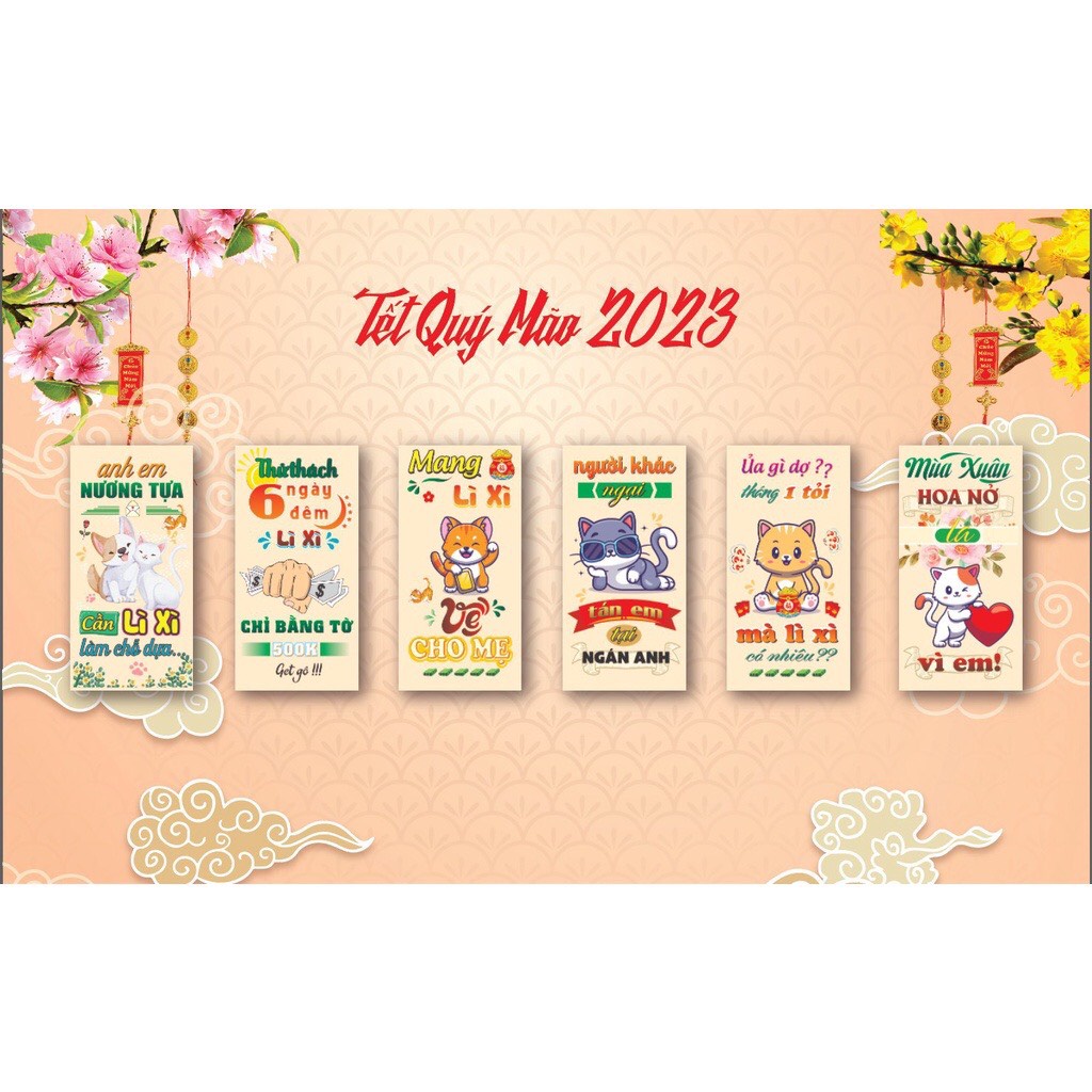 Bao lì xì tết 2023 lì xì tết, lì xì hoa lá 2023 tết Quý Mão đẹp giá rẻ được chọn mẫu