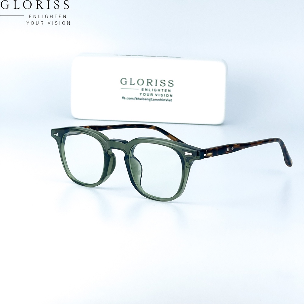 Gọng kính cận nam nữ - GLORISS Moscow kèm tròng lọc ánh sáng xanh thiết bị điện tử máy tính, điện thoại