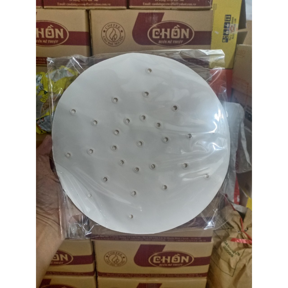 Gói 100 Tờ Giấy Nến Đục Lỗ Tròn Size 22cm