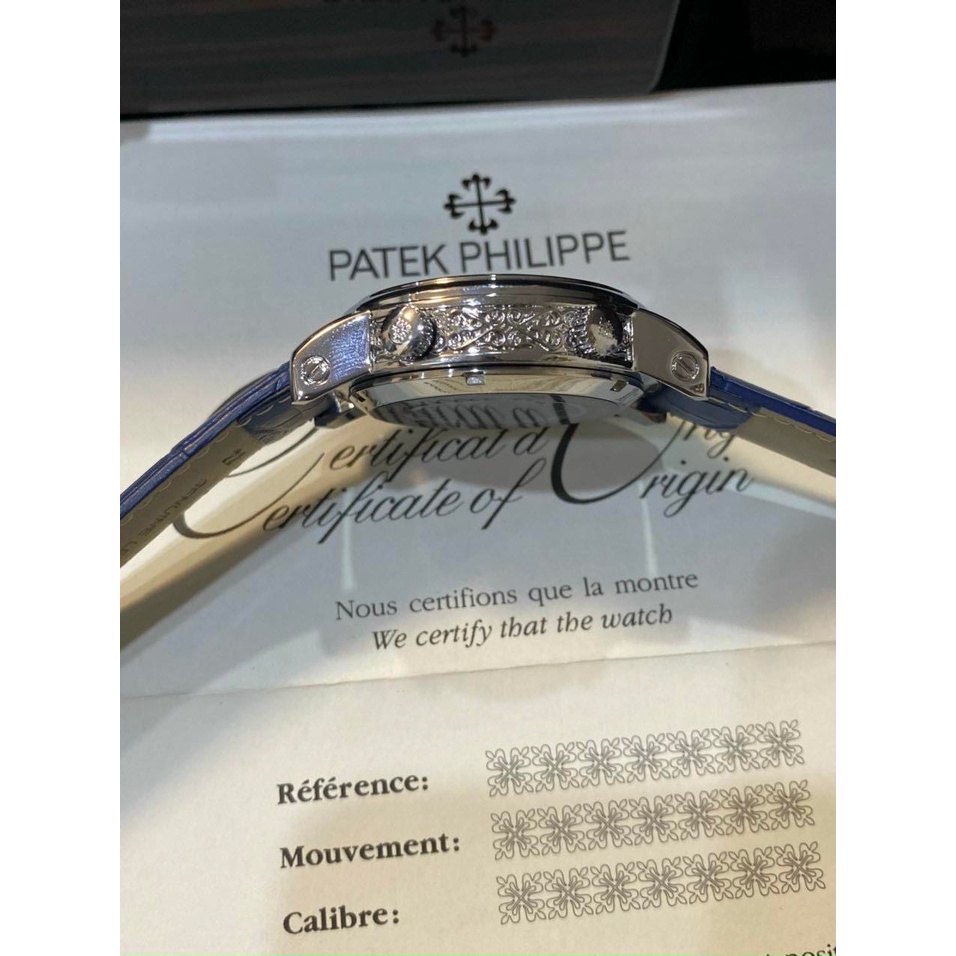 ĐỒNG HỒ NAM PATEK PHILIPE 6102 BAGUETTE Blue W - Automatic- 43mm- chống nước- BẢO HÀNH  2năm