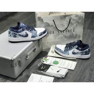 Siêu phẩm giày thể thao sneaker jd xanh bò loang thấp cổ siêu hot cao cấp ảnh thật + freeship + tặng tất