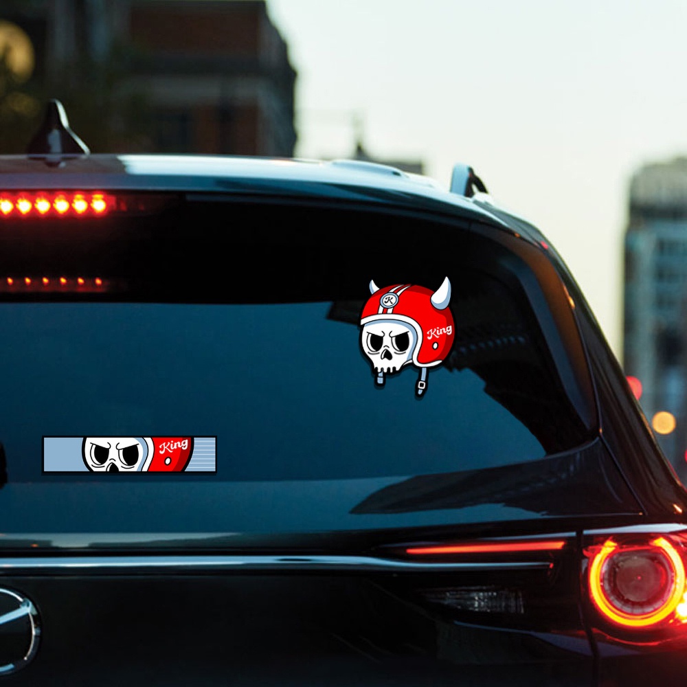 Skull Motorcycle Rider Motocross Body Windshield Trang trí Sticker Skull King Car Window Fuel Tank Cover Decal