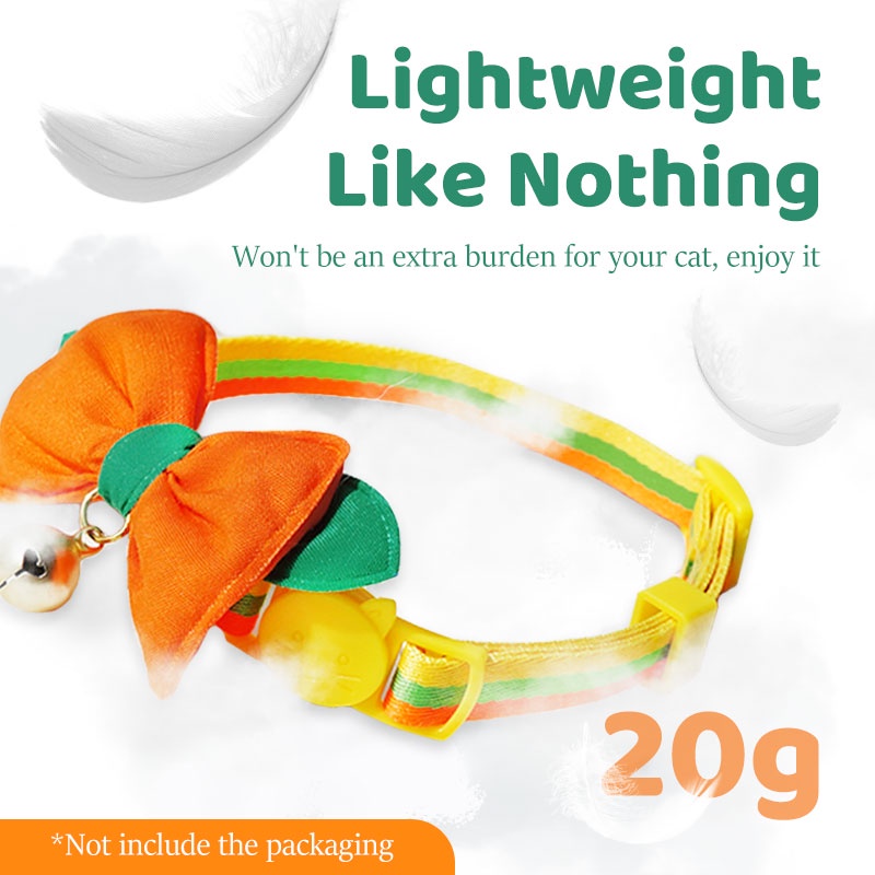 HamshMoc Vòng Cổ Nhẹ Mềm Mại Thoải Mái Bền Bỉ Có Chuông Và Nơ Dễ Thương Có Thể Điều Chỉnh Cho Thú Cưng / Mèo / Thỏ