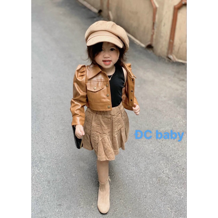 ÁO DA DÁNG CROPTOP CHO BÉ 12-22KG