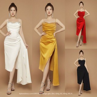 Đầm body hai dây tùng dài Mã sp: D491023 Chất liệu: mango gân cao cấp
