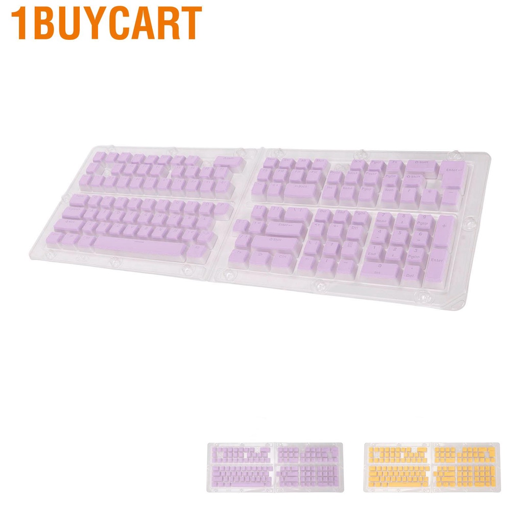 1buycart PBT Pudding Keycaps 129 Keys Translucent OEM Height Doubleshot Injection DIY For Mechanical Keyboards