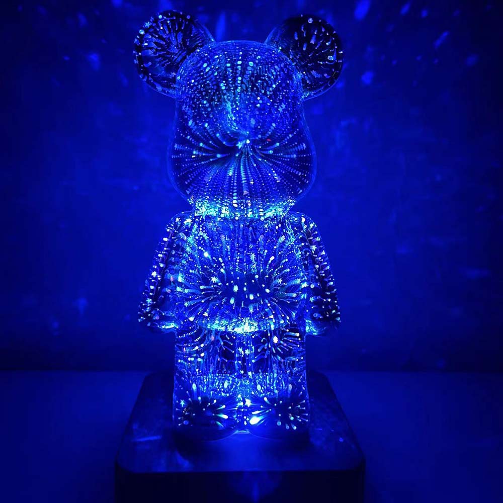 Đèn Ngủ Để Bàn Hình Gấu Pháo Hoa 3D