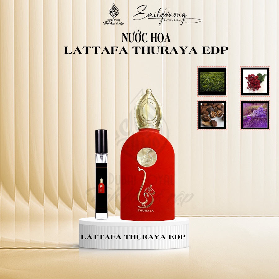 Nước hoa Dubai THURAYA mùi hươngsang trọng, quyến rũ 100ml, nước hoa Dubai chính hãng mẫu thử 10ml