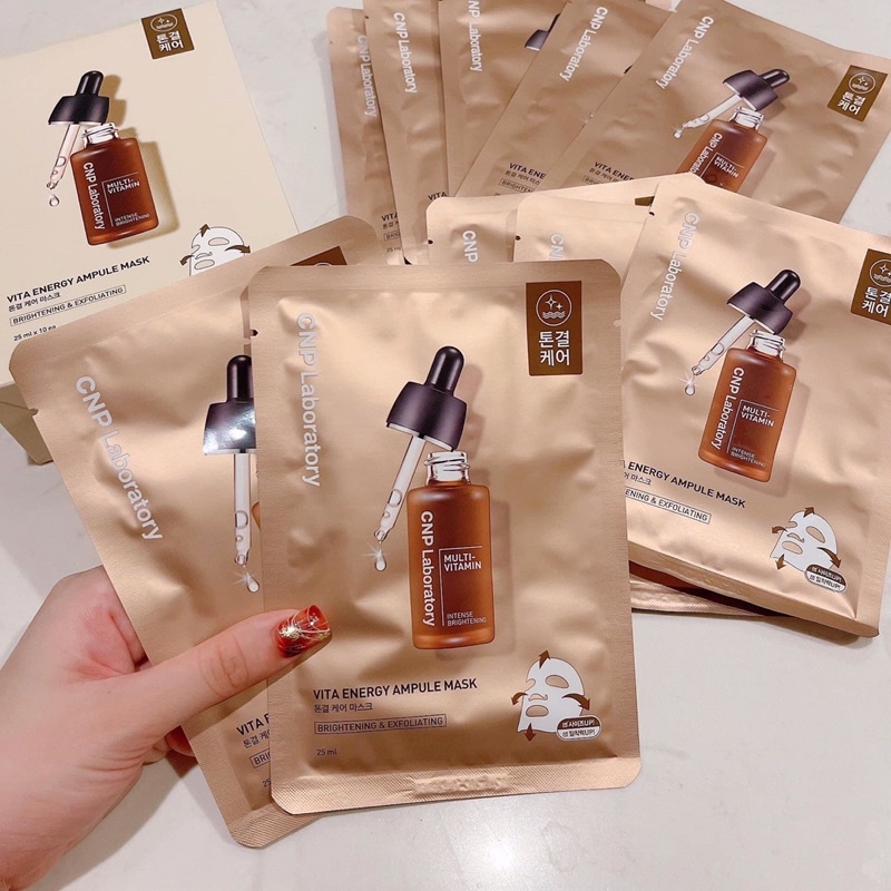 1 mặt nạ Cnp dưỡng trắng da mờ nám dạng ampoule thấm nhanh siêu thích 25ml