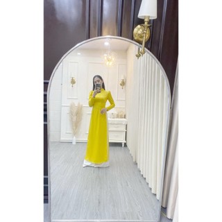 Áo dài tây thi trơn- áo dài cà ri