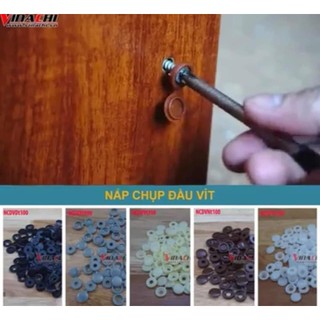 Nắp chụp đầu vít thường , bit lỗ vít , che đầu vit - tối đa 9mm thân vít 5mm . quy cánh gói 100c
