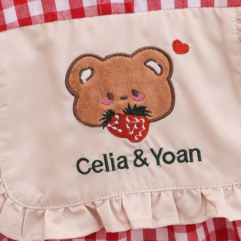 Đầm DàI Tay, In HọA TiếT Chú GấU Dễ Thương Cho Bé GáI (0 -