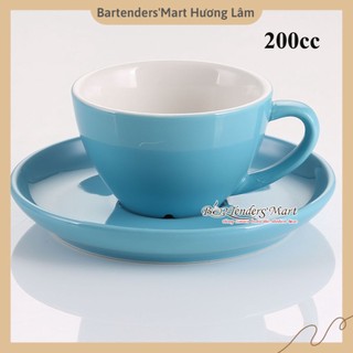 Tách cappuccino bằng sứ yami chuẩn wbc 200cc màu xanh