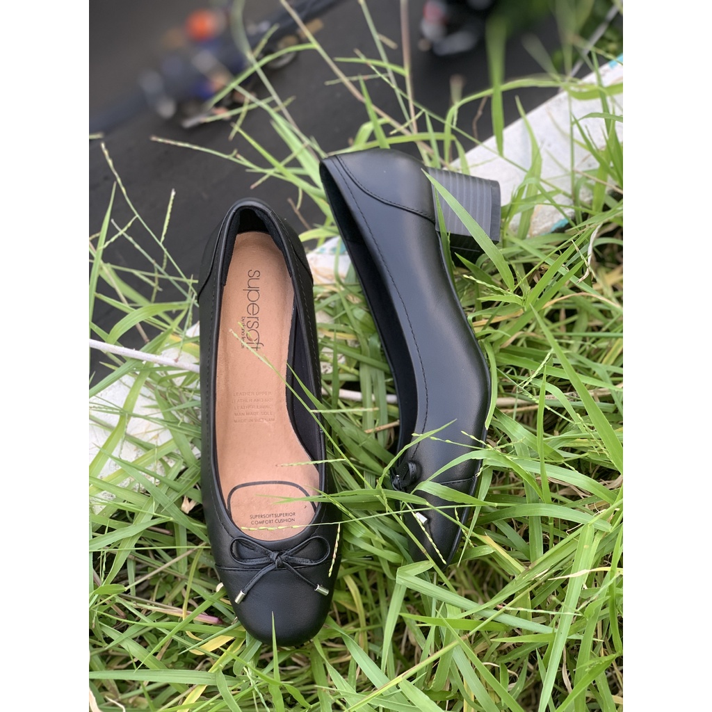 Pumps supersoft mũi vuông có nơ