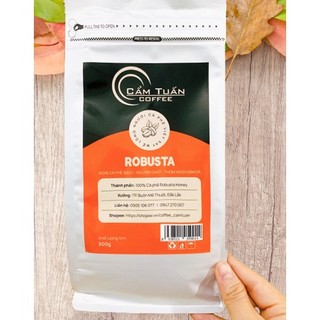 Cà phê Robusta Cẩm Tuấn Nguyên Chất rang mộc vị truyền thống đậm đắng, thơm gói 500g