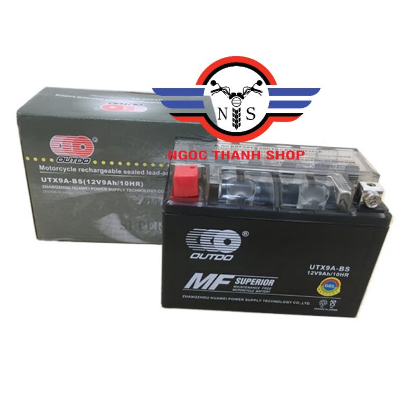Bình ắc quy khô 9Ampe cho xe mô tô GN125 GN250 EN125 EN150 LA250 CM125 HJ125 GD110 ...-NTS