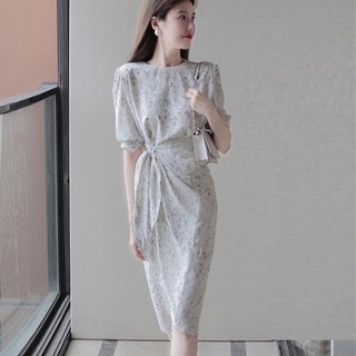 Đầm hoa mỏng dáng ôm phong cách pháp thời trang cao cấp 2023