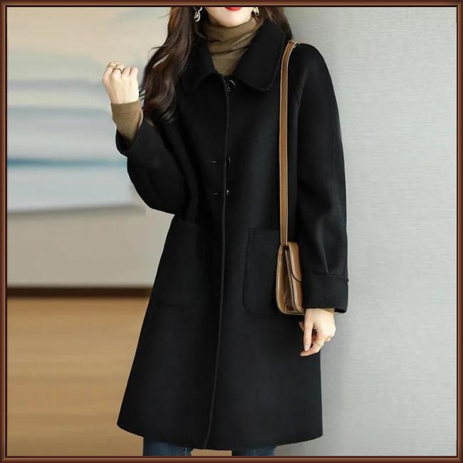 Áo Khoác Len Dày Dặn Tay Dài Màu Sắc Thời Trang Dành Cho Nữ