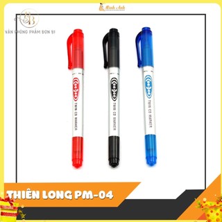 [CHÍNH HÃNG] COMBO 3 cái Bút lông dầu, bút dạ kính 2 đầu Thiên Long PM-04