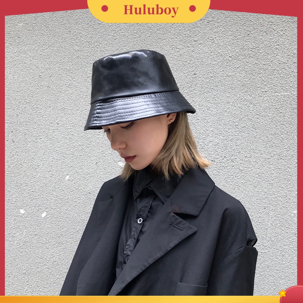 Mũ xô da giả màu trơn thời trang cho nữ