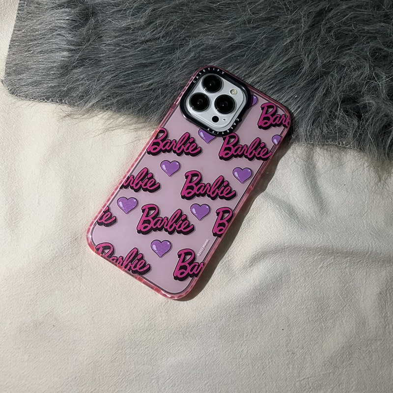 Ốp Điện Thoại TPU Silicone Dẻo In Hình Logo Barbie Cho iPhone 7 8 X XS XR 11 12 13 14 Plus Pro Max