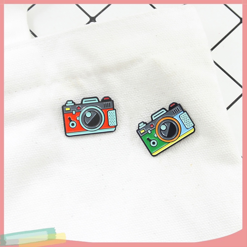【LK】Cartoon Multicolor Camera Badge Collar Lapel Brooch Pin Clothes Decor