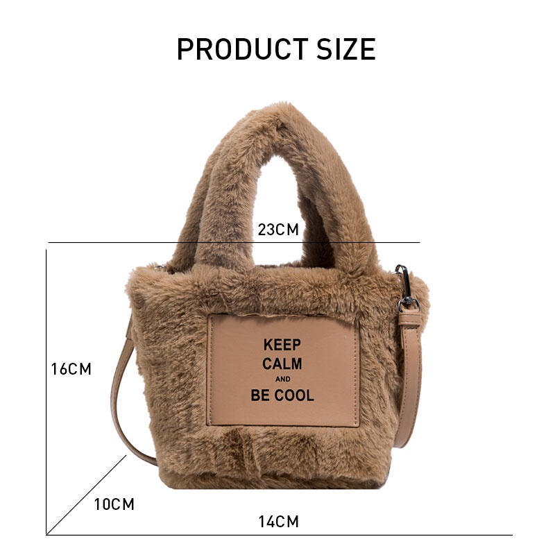 Túi đeo chéo YADOU phối lông thiết kế đơn giản thời trang mùa thu cho nữ