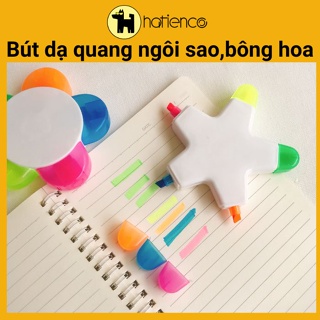 Bút highlight, bút dạ quang 5 màu hình ngôi sao, bông hoa 5 cánh