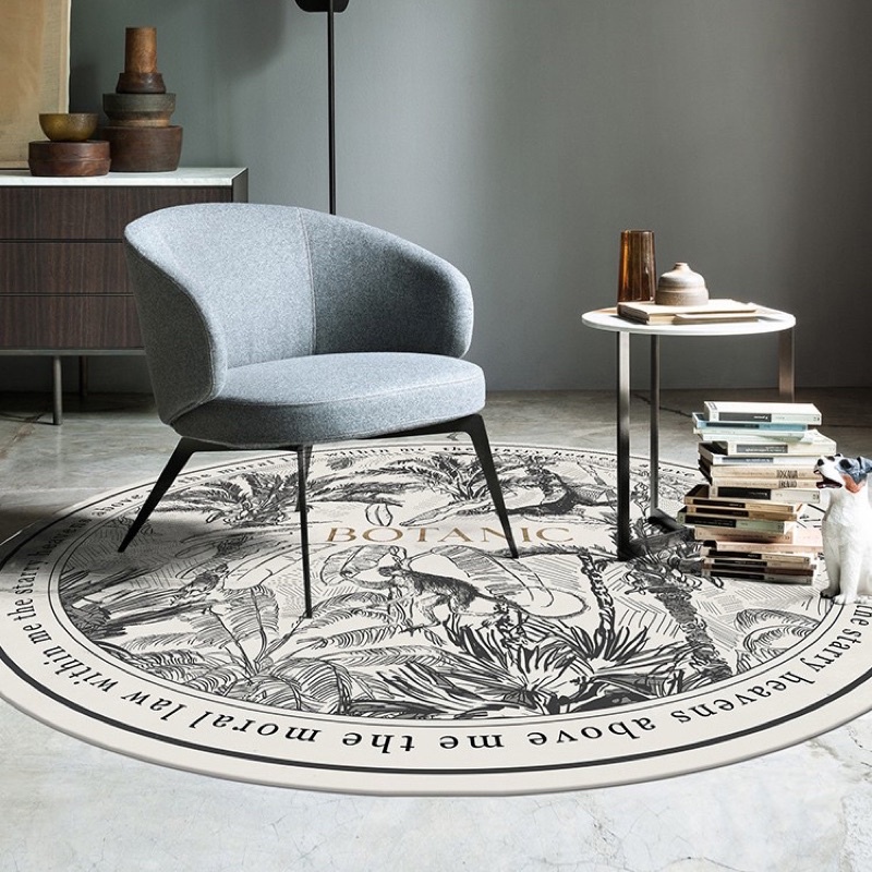 Thảm tròn trải sàn, thảm lau chân,thảm decor phòng khách, phòng ngủ phong cách Vintage