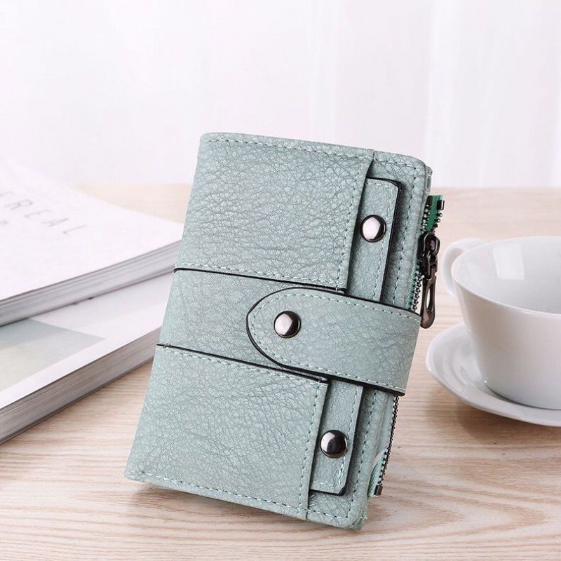 Ví ngắn Đinh nút Fashion da mềm nhiều ngăn giá rẻ cực đẹp