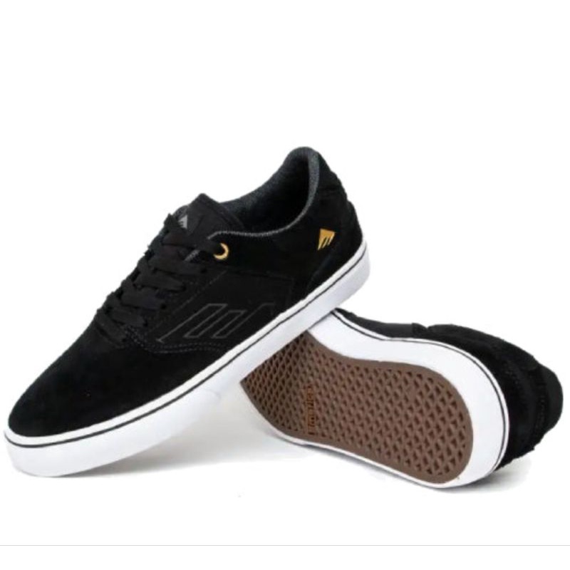 Giày nam Emerica da lộn hoạ tiết logo vàng, giày xuất khẩu