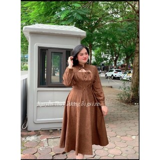 Đầm nhung cổ tàu