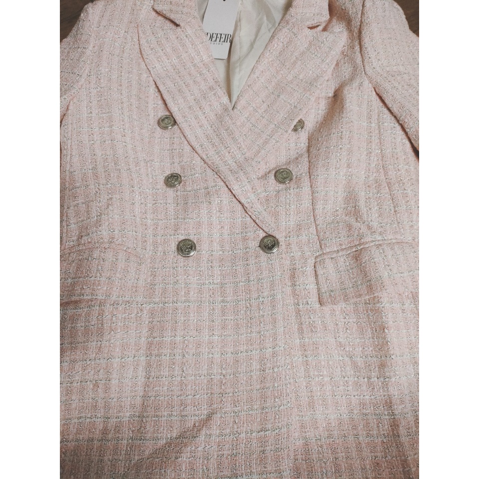 Ảnh thật 7 hình cuối-HC48.Áo blazer Tweed thu đông thời trang Âu Mỹ sang chảnh
