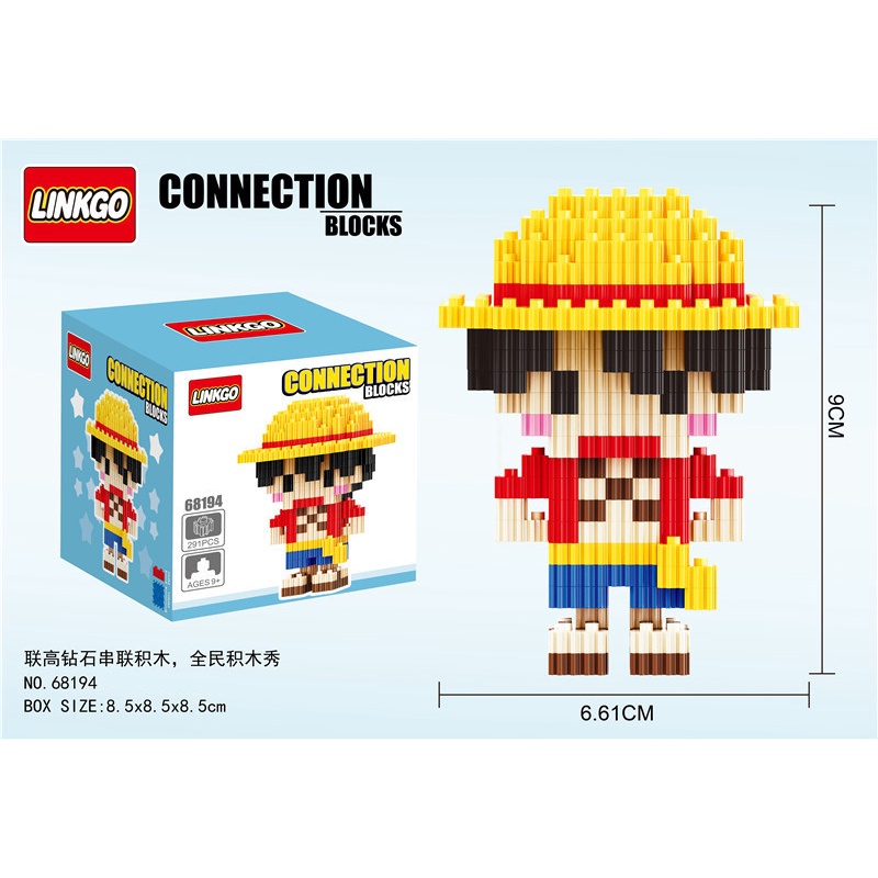 Đồ chơi lắp ráp mini one piece naruto luffy mô hình lắp ráp dễ thương