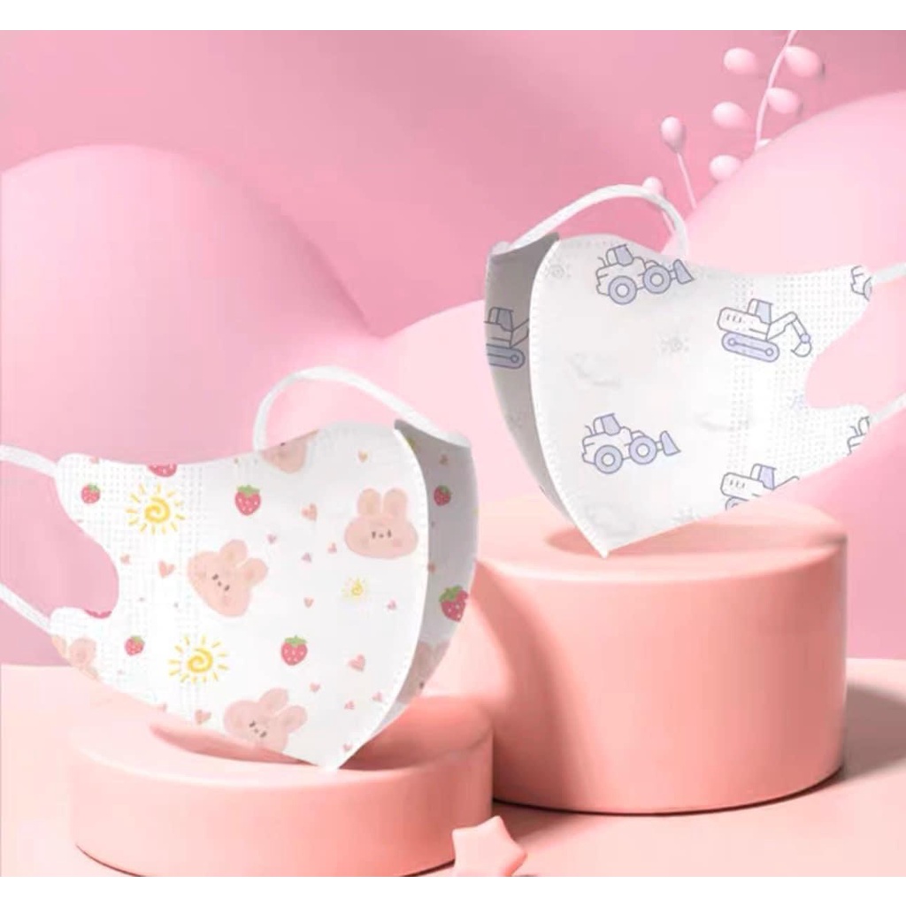 Thùng 100 Chiếc Khẩu Trang 5D Trẻ Em Quai Đeo Mềm Mại Không Đau Tai - OrderChinaTanGoc