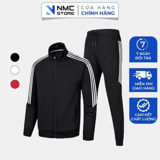 Bộ nỉ nam thể thao chất nỉ áo dài tay có khóa - NMC STORE